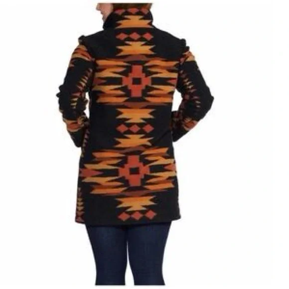 Pendleton South Western Wool Blend Full Zip Funnel Neck Winter Jacket Coat M - Picture 2 of 15